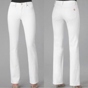 Tory Burch Classic Tory Boot Cut Denim Jean in White